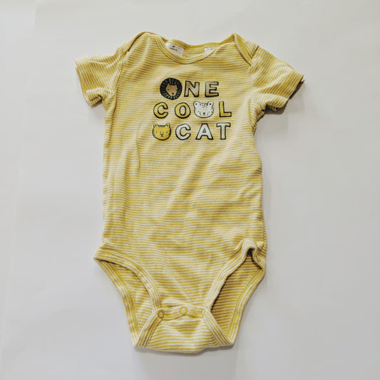 One cool cat yellow bodysuit - size 1