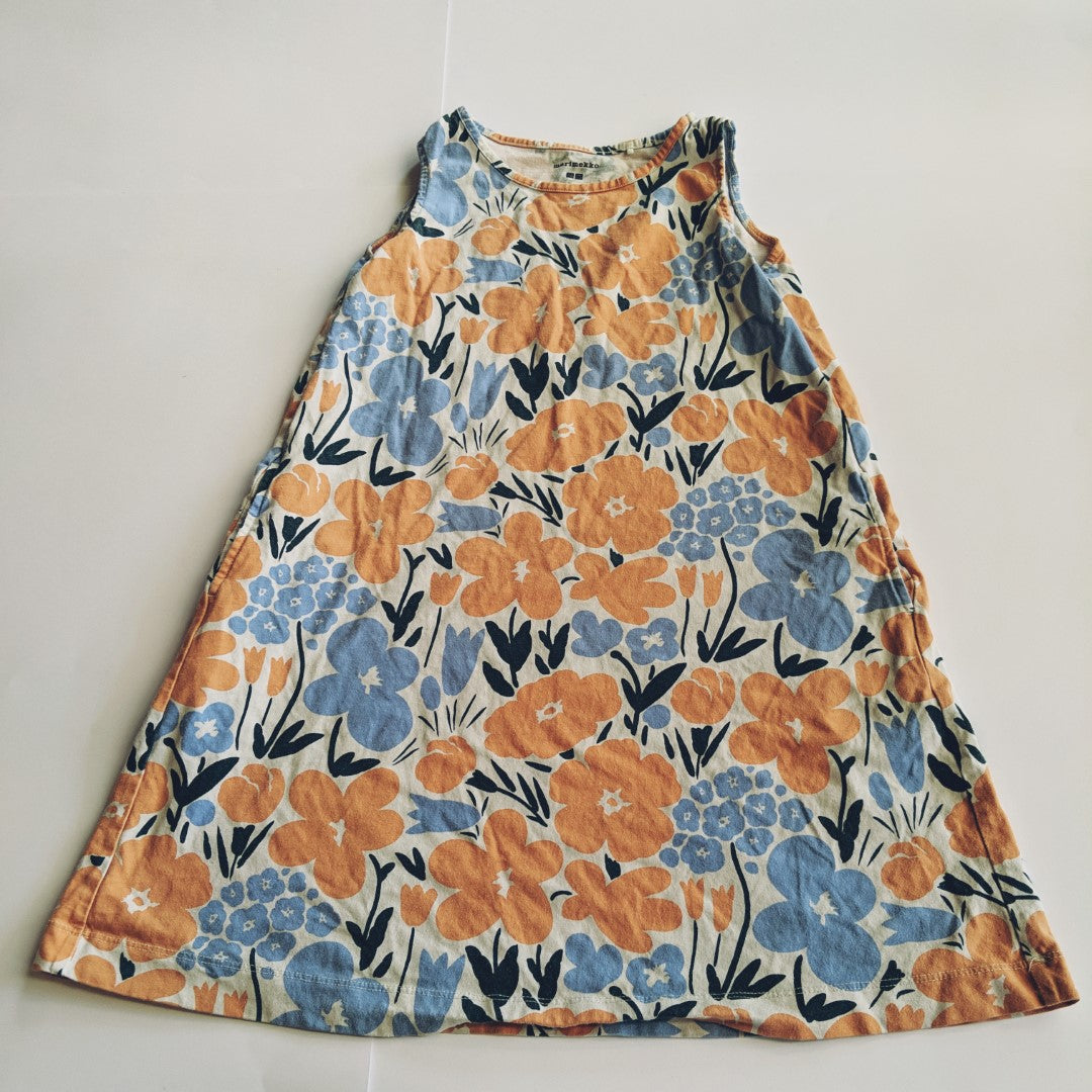 Orange and blue flowery dress - size 6