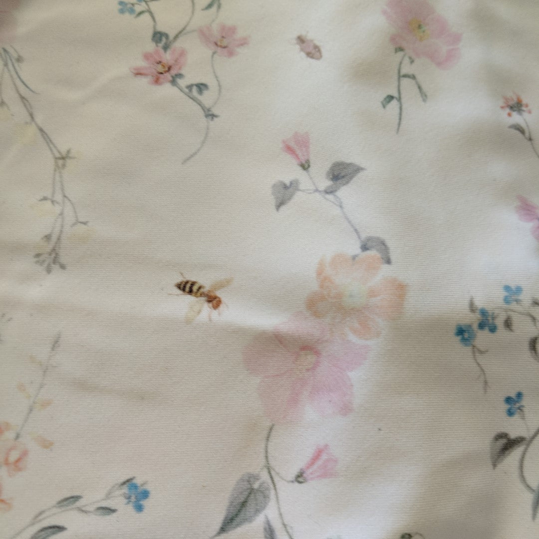 Pastel pink flowers and bees rash shirt - size 1