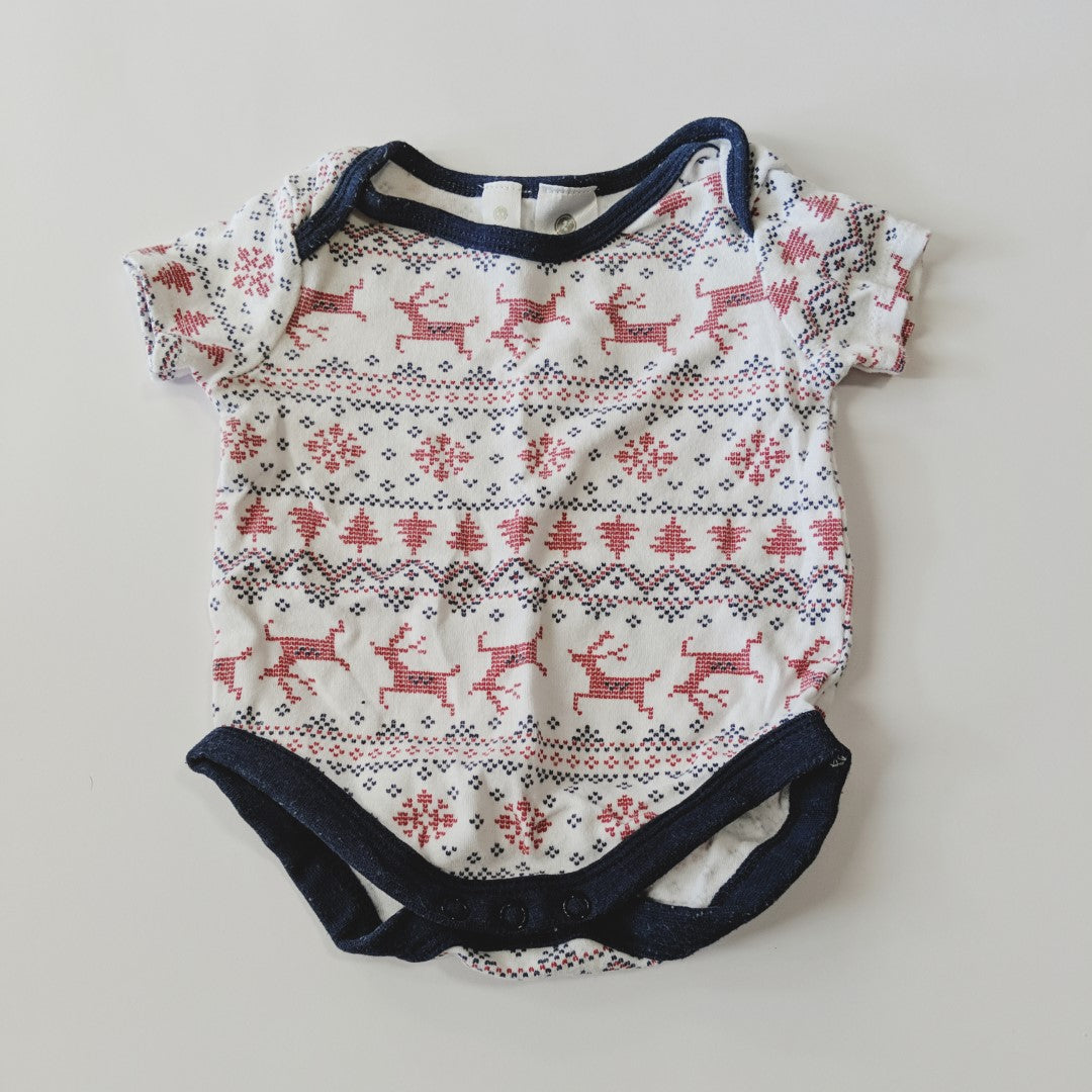 Patterened Christmas bodysuit - size 000