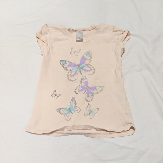 Peach butterfly shirt - size 4