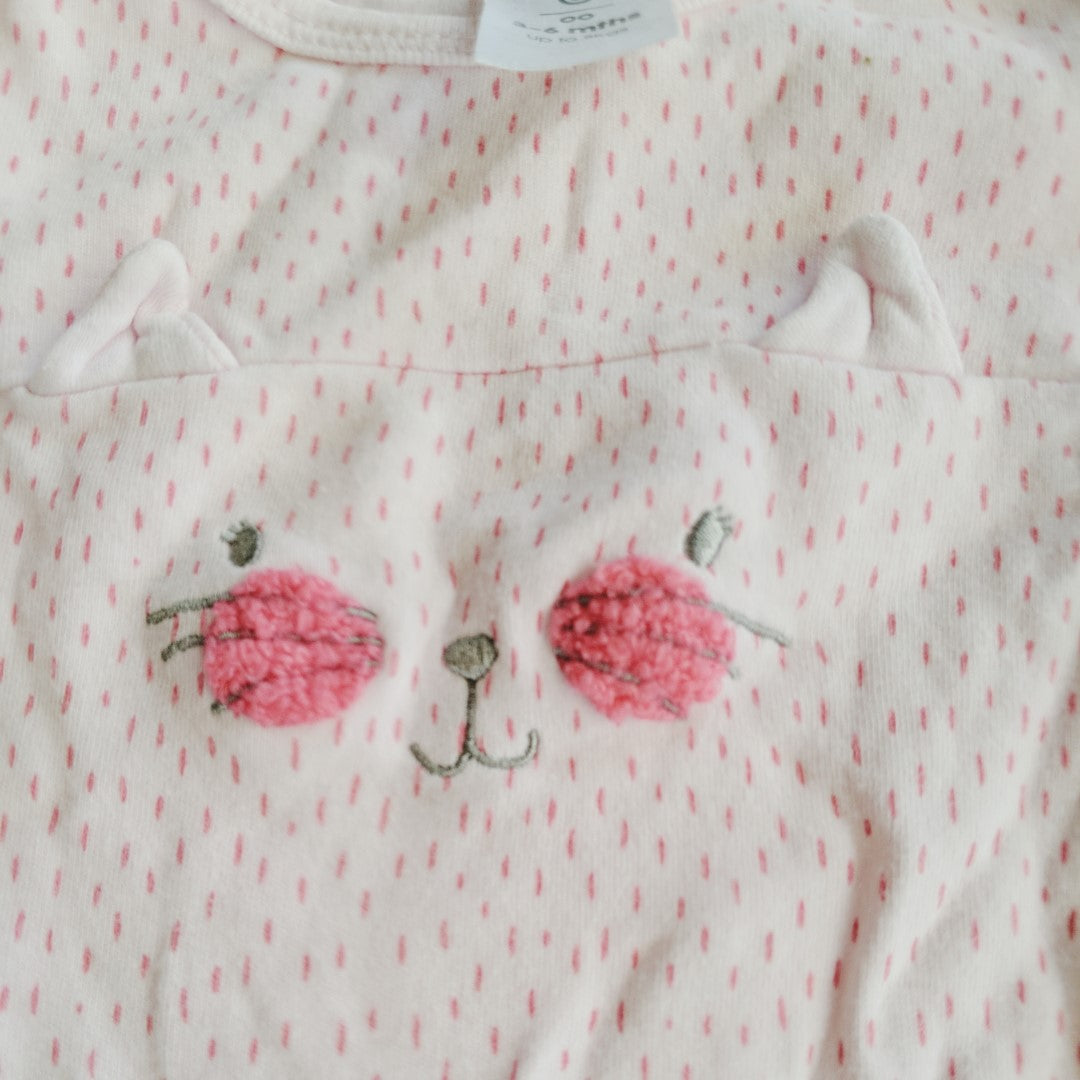 Pink cat onesie - size 00