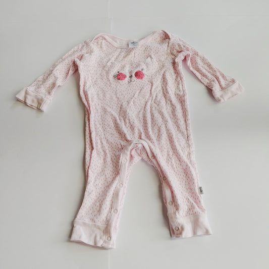 Pink cat onesie - size 00