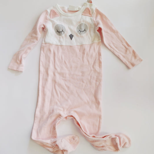 Pink owl onesie - size 0