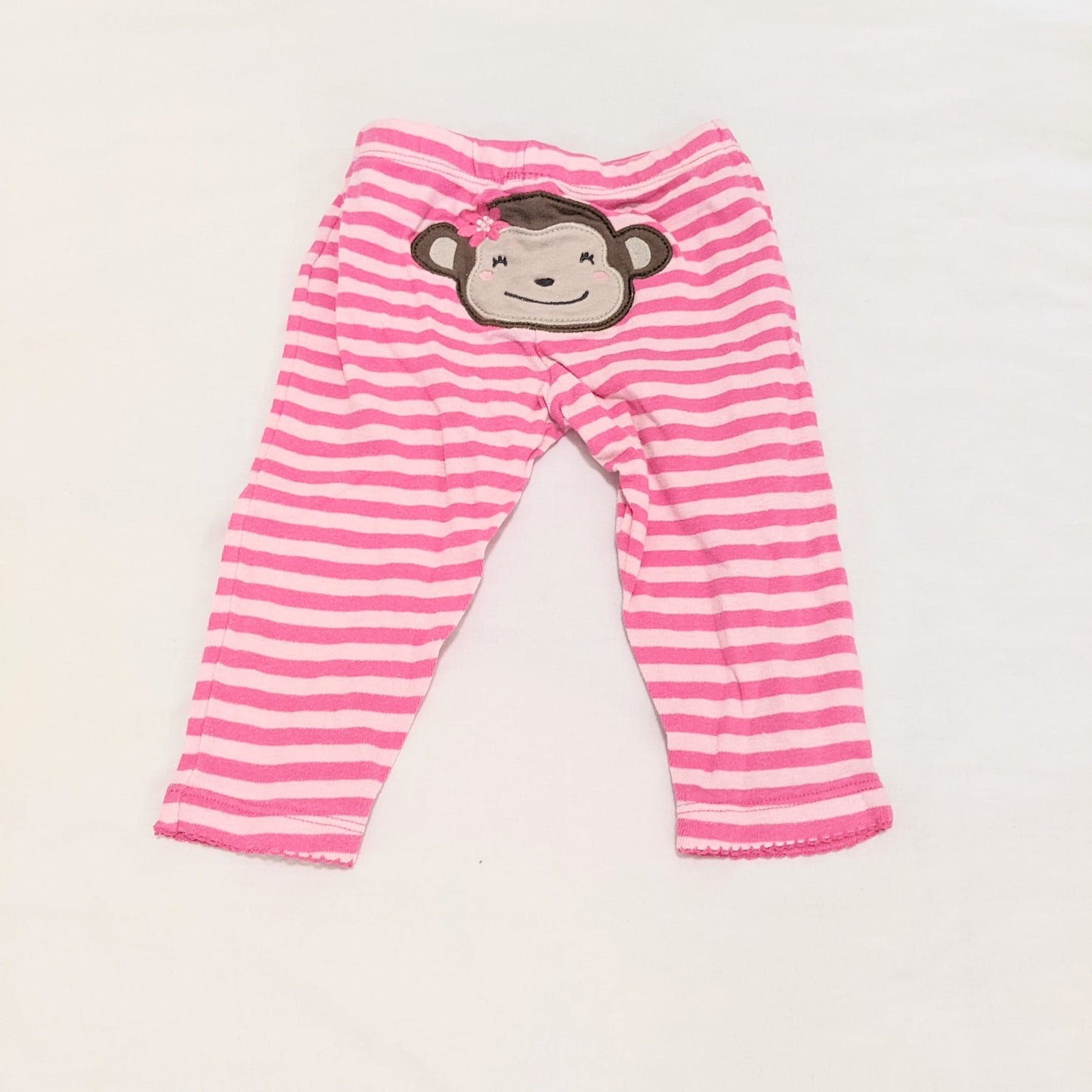 Pink stripey monkey pants - size 0