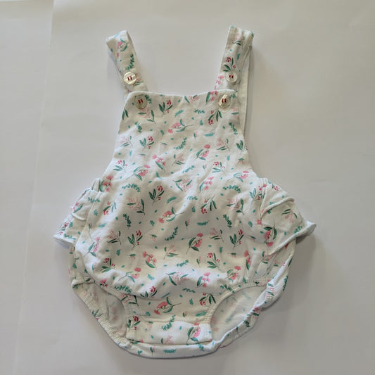 Purebaby native flower ruffle romper - size 0