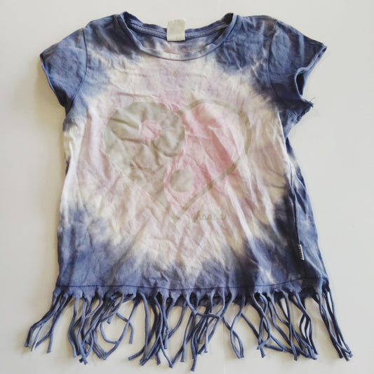 Purple tie dye yin and yang heart shirt - size 6