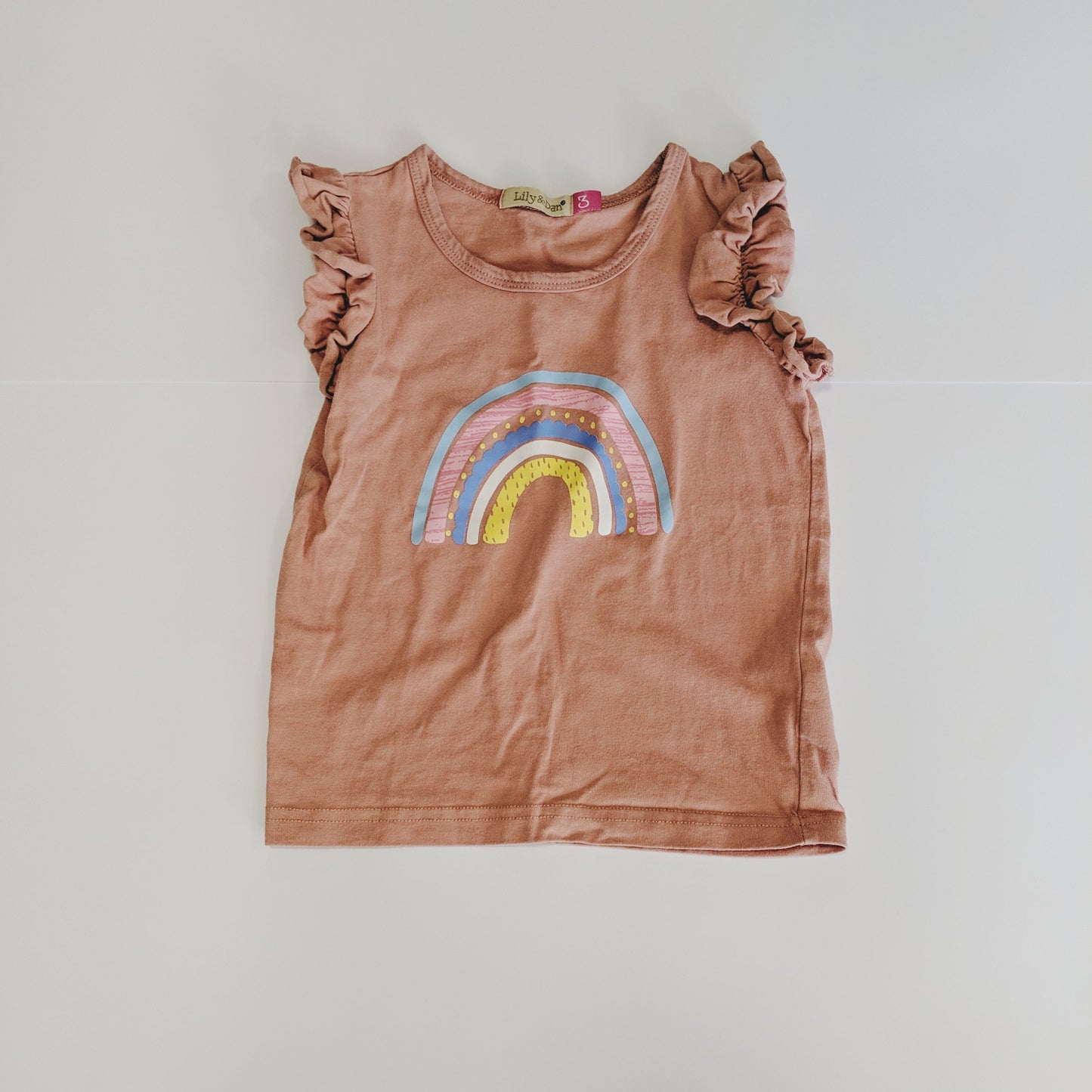Rainbow frill shirt - size 3