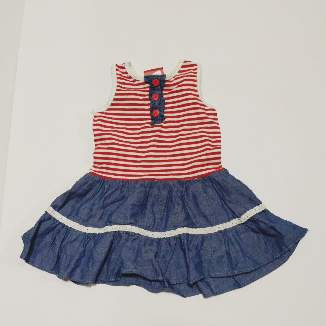 Red and blue button up dress - size 1