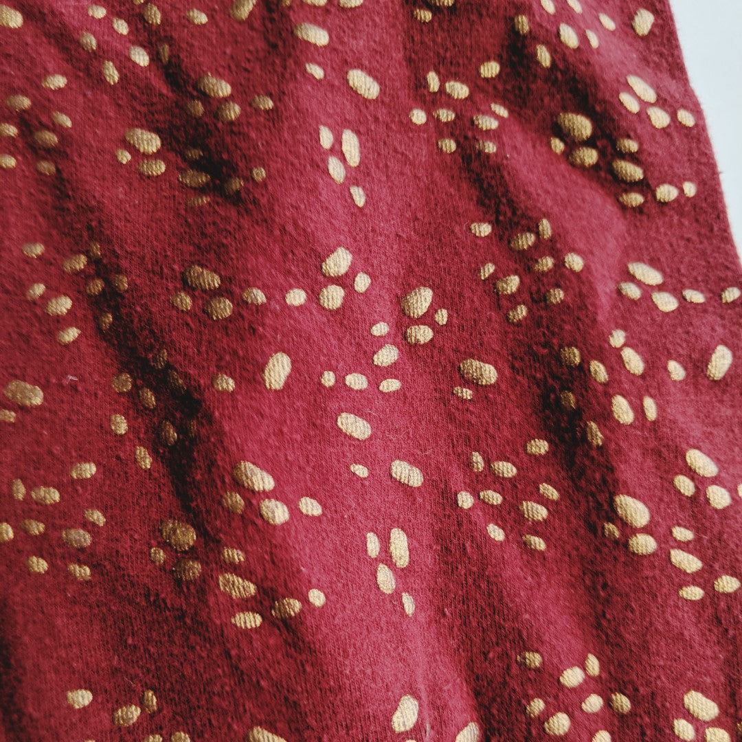 Red and gold spotted tights - size 8