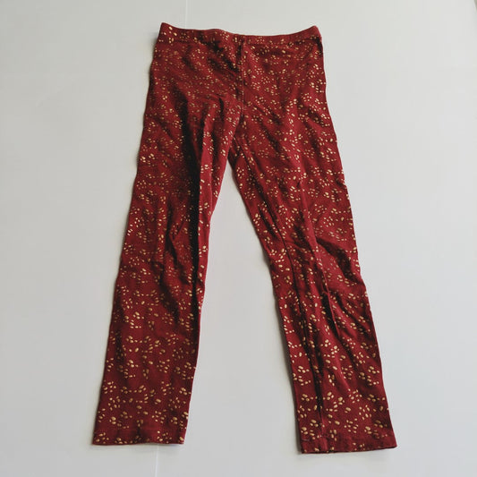 Red and gold spotted tights - size 8