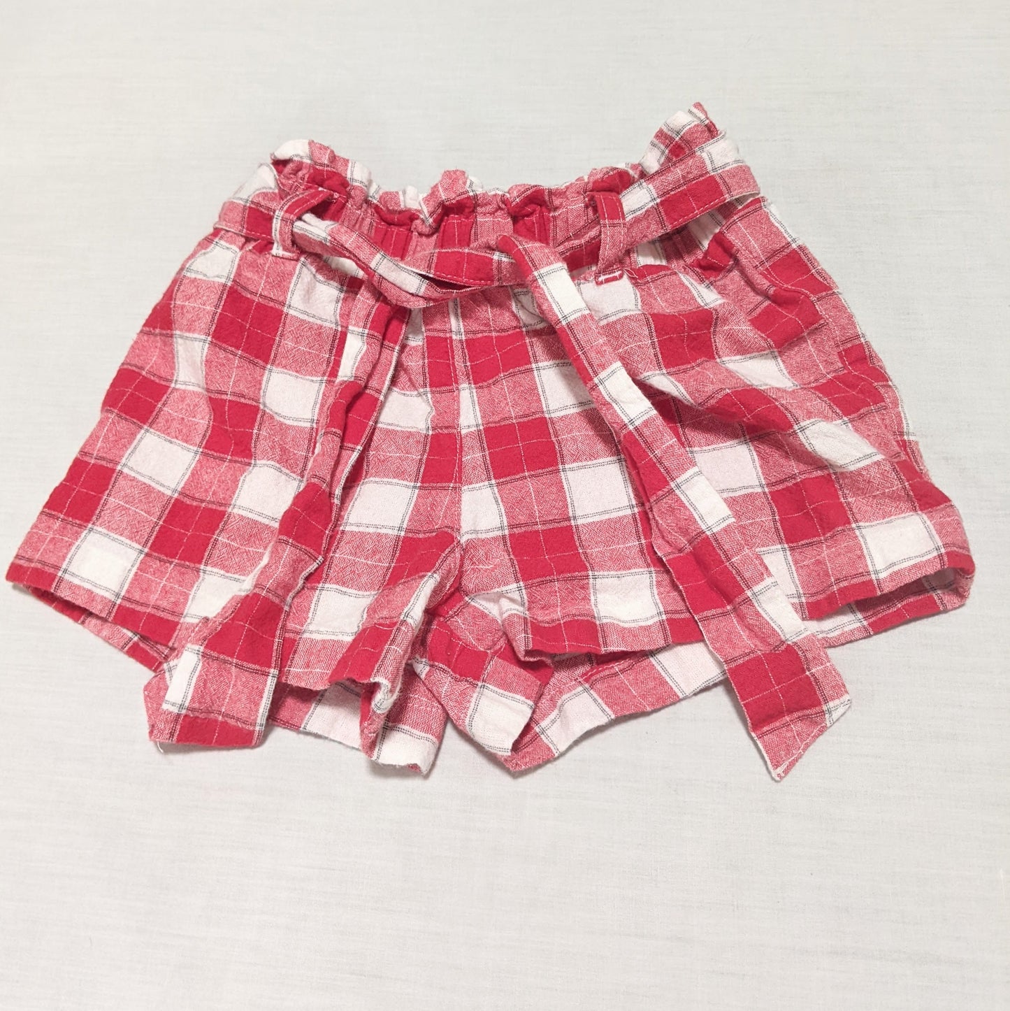 Red & white checkered shorts - size 3