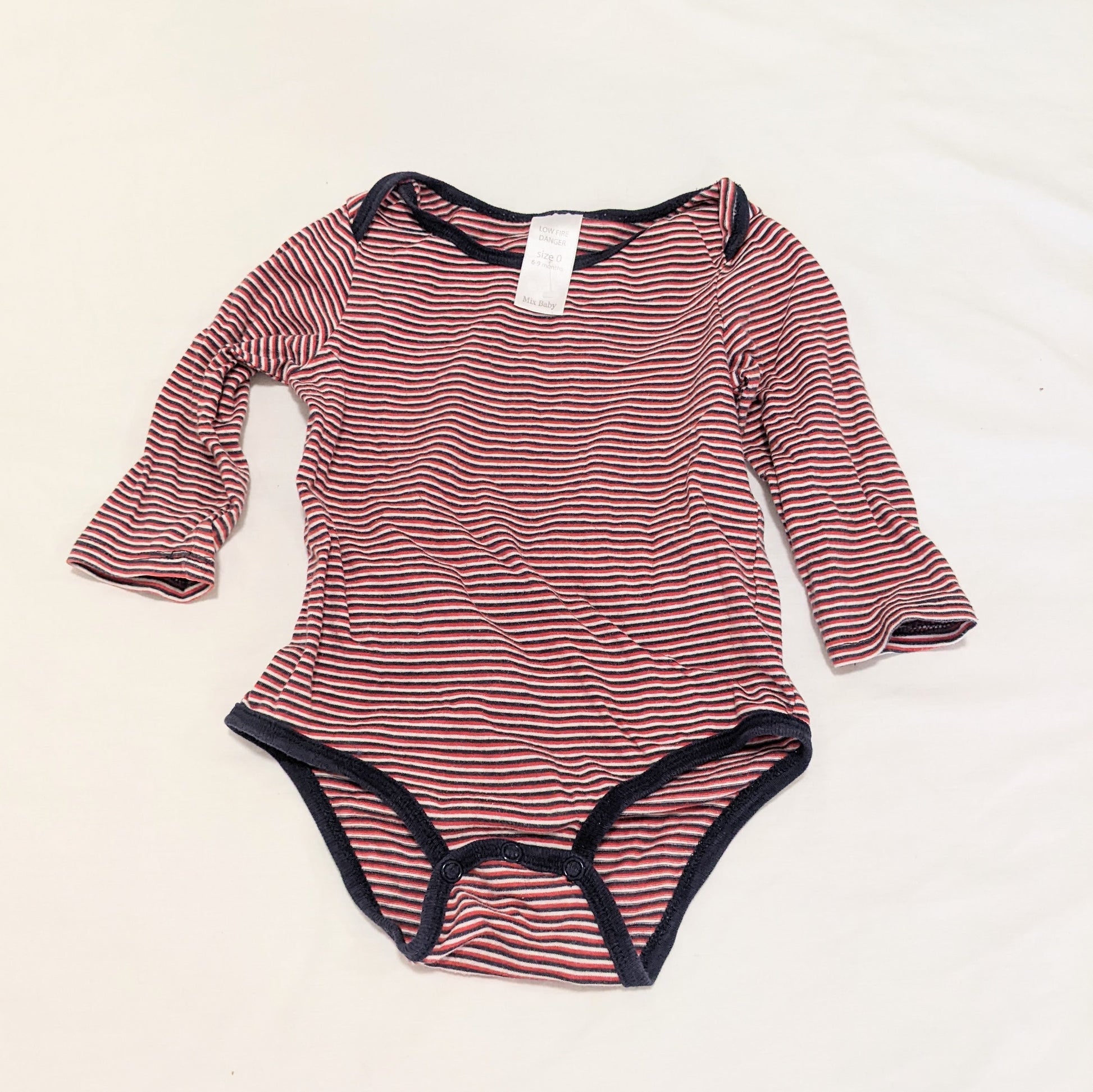 Red white and navy striped bodysuit - size 0