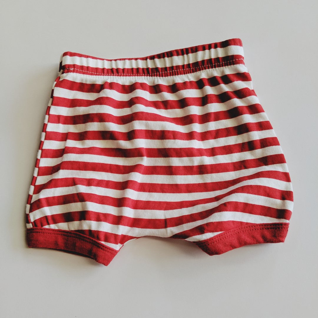 Red and white stripey shorts - size 0