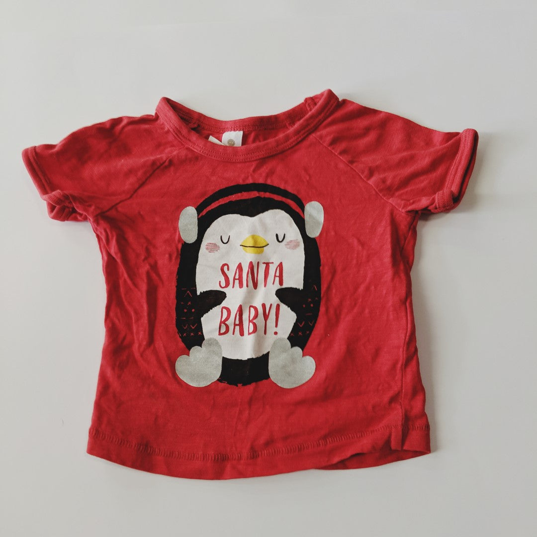 Santa baby penguin T-shirt - size 000