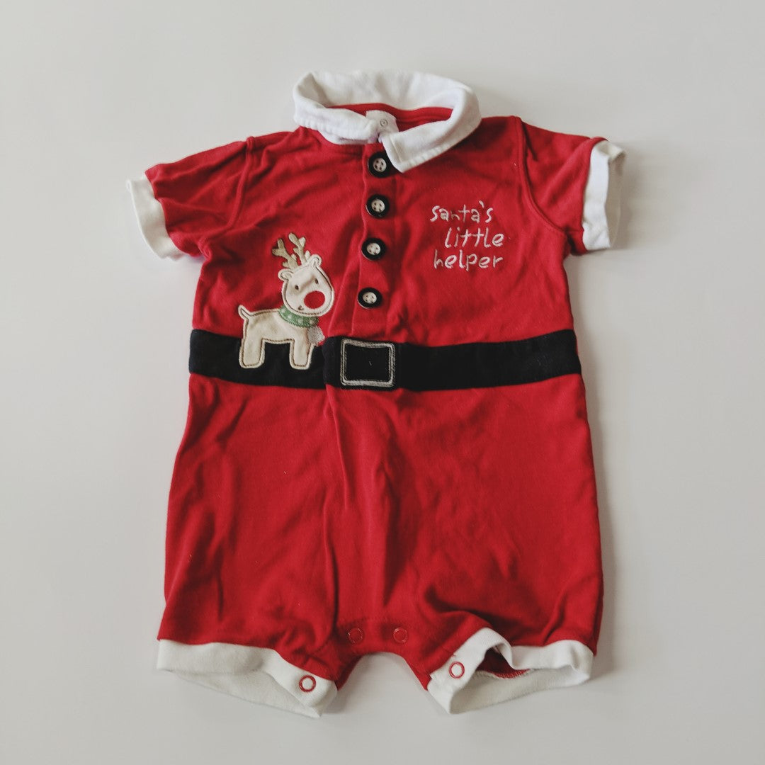 Santa's little helper red elf romper - size 0