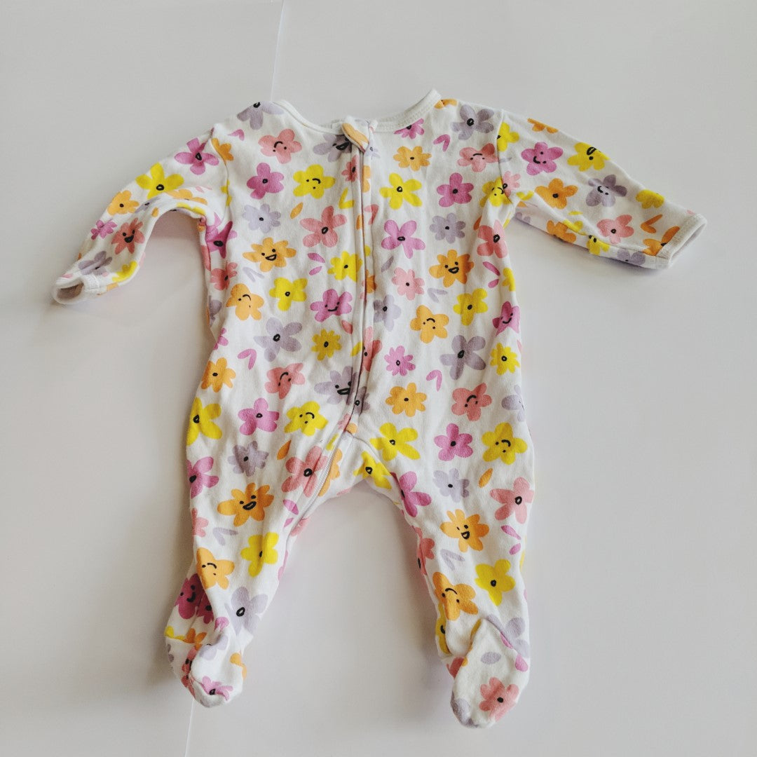 Smiley flowers onesie - size 0000