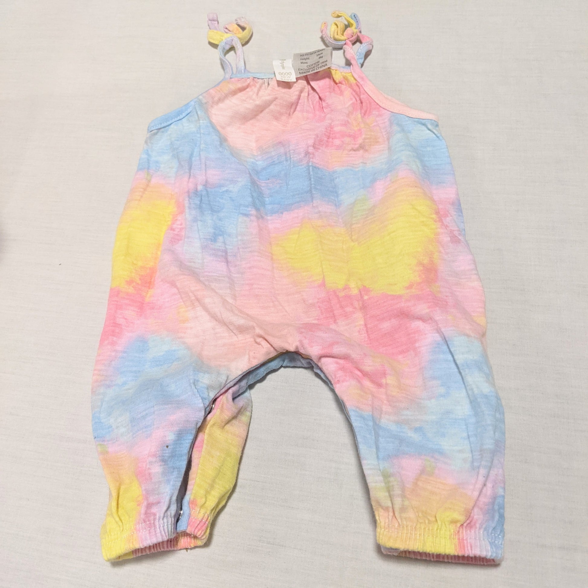 Tye-die rainbow sleeveless romper - size 0000