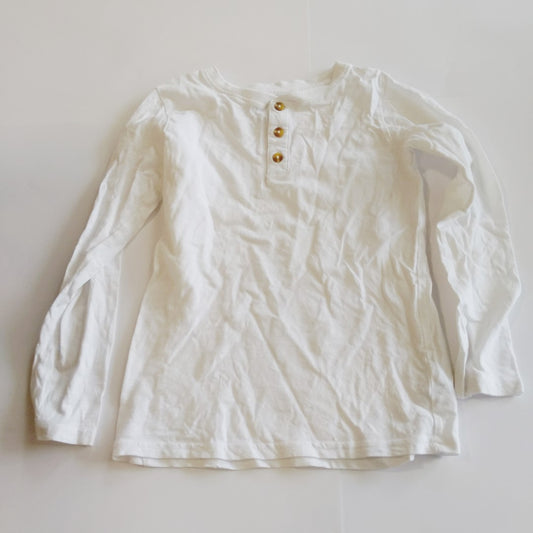 White long sleeved shirt with collar buttons - size 6