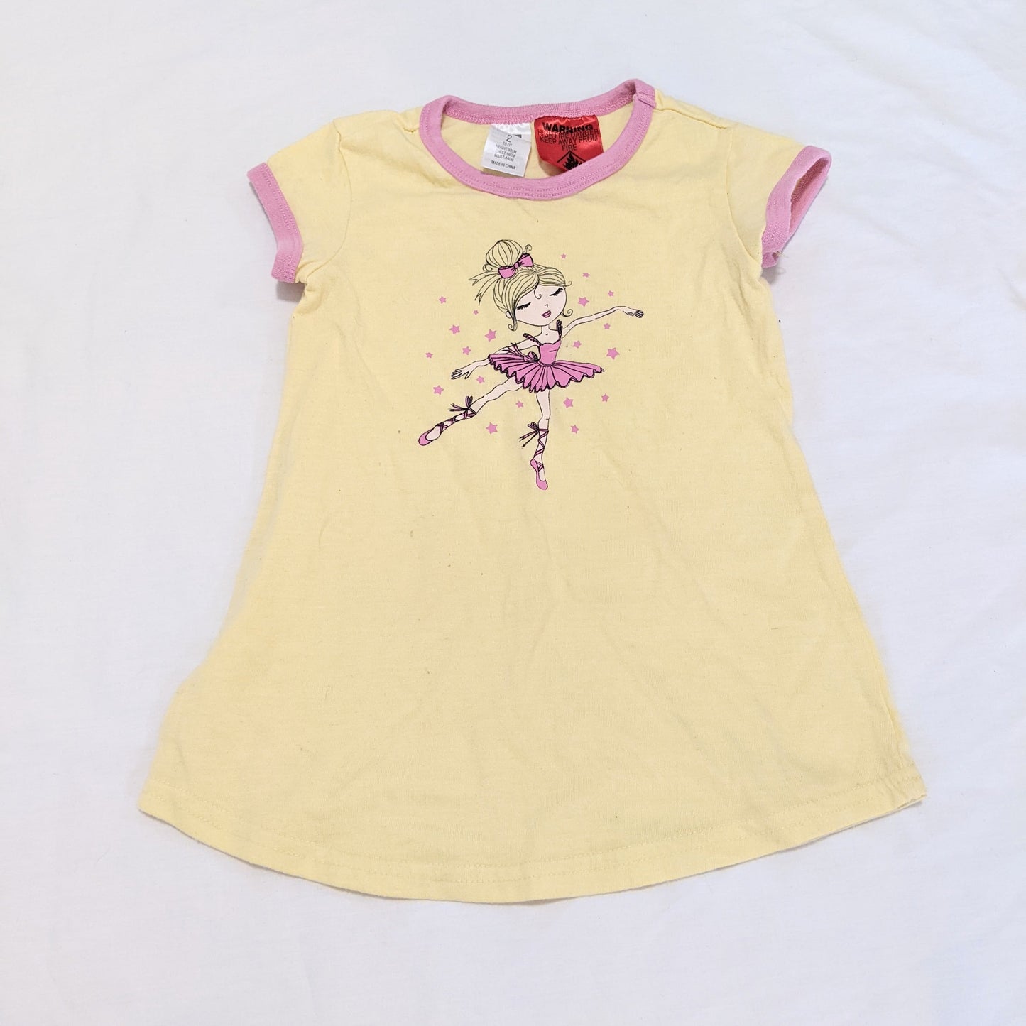 Yellow ballerina T-shirt dress - size 2